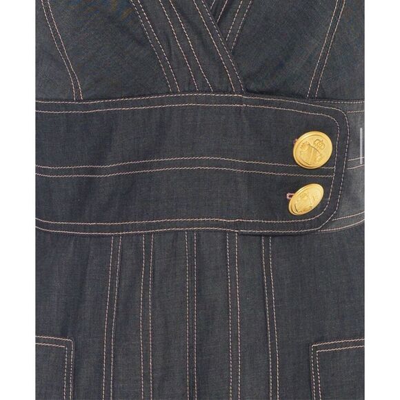 Anna Mason The Sun dress in lightweight black denim with signature pinkish topst - Picture 3 of 13